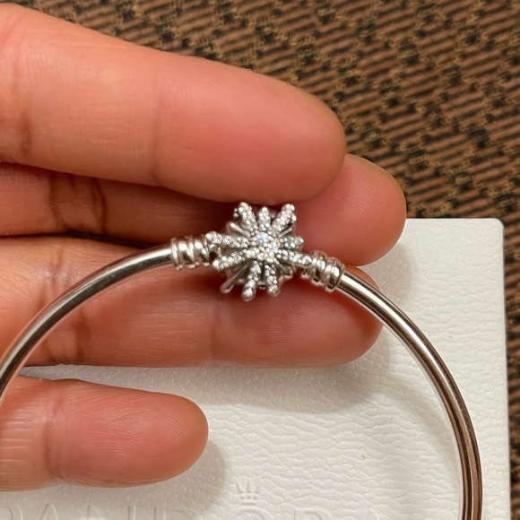NWOT Pandora Fireworks Bangle Bracelet w/ 3 Christmas Charms EUC - Picture 5 of 17